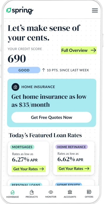 Preview of the LendingTree Spring dashboard